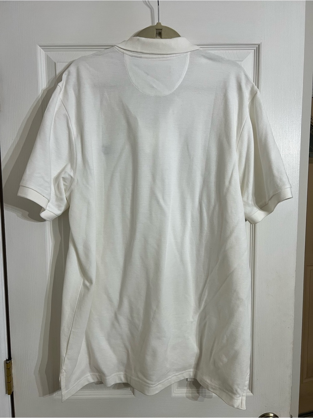 Chaps Men’s XL Solid White Short Sleeve Cotton Piqué Polo Shirt Crest Logo - Picture 4 of 5